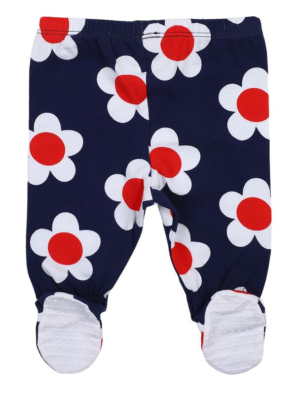 Girls White & Blue Printed Smock with Legging image number 3